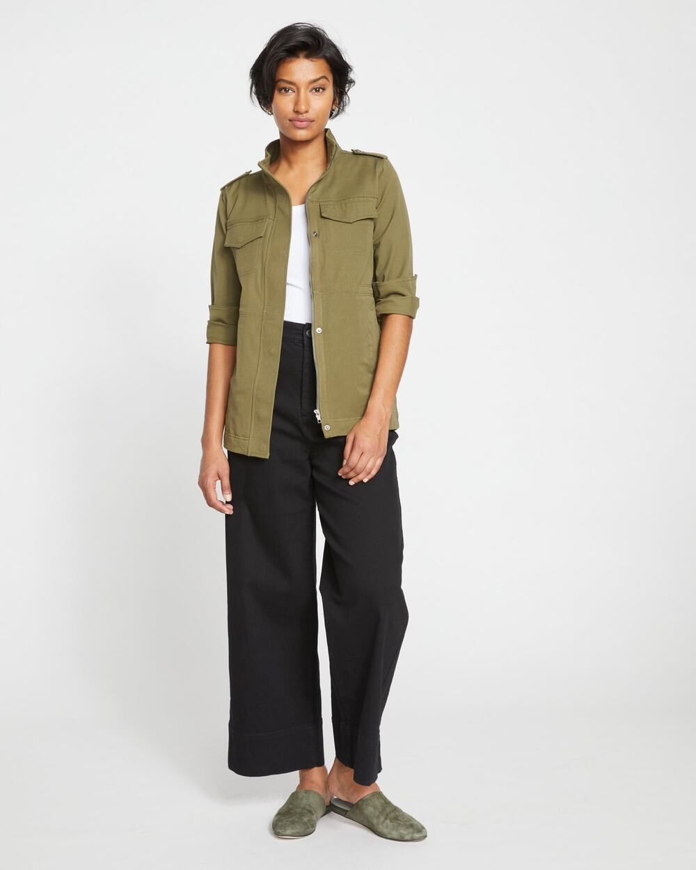 Universal Standard Womens XS (10-12) Vineyard Stretch Cotton Twill Jacket Basic